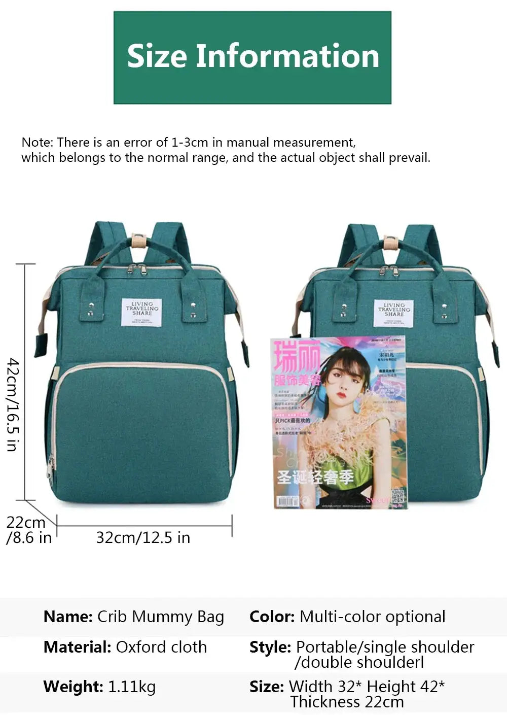 Diaper Backpack With Portable Crib Bed — product view 20