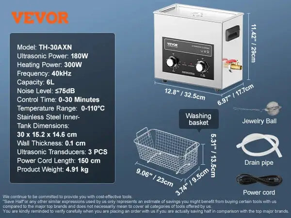 SucceBuy Ultrasonic Cleaner with Heater Timer for Lab Tools Metal — product view 8