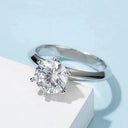 Moissanite Ring in Sterling Silver Classic 925 sterling silver