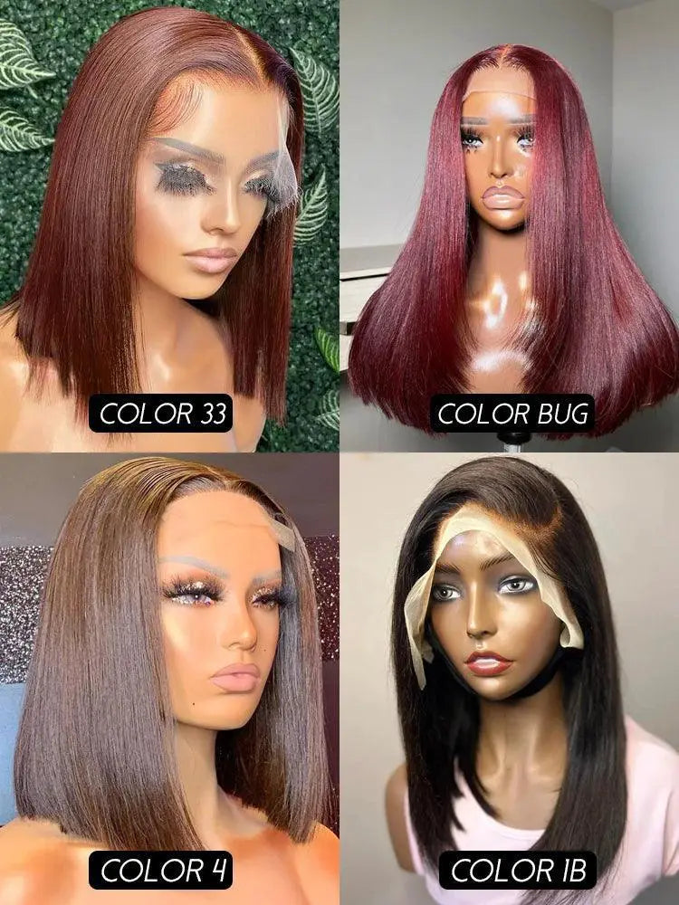 Premium 13x4 Lace Front Glueless Remy Short Bob Wig