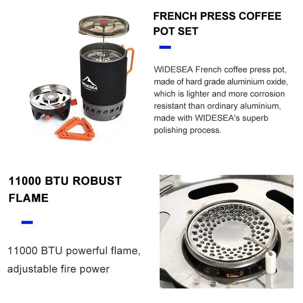Widesea Camping Cooking System With Portable Coffee Maker