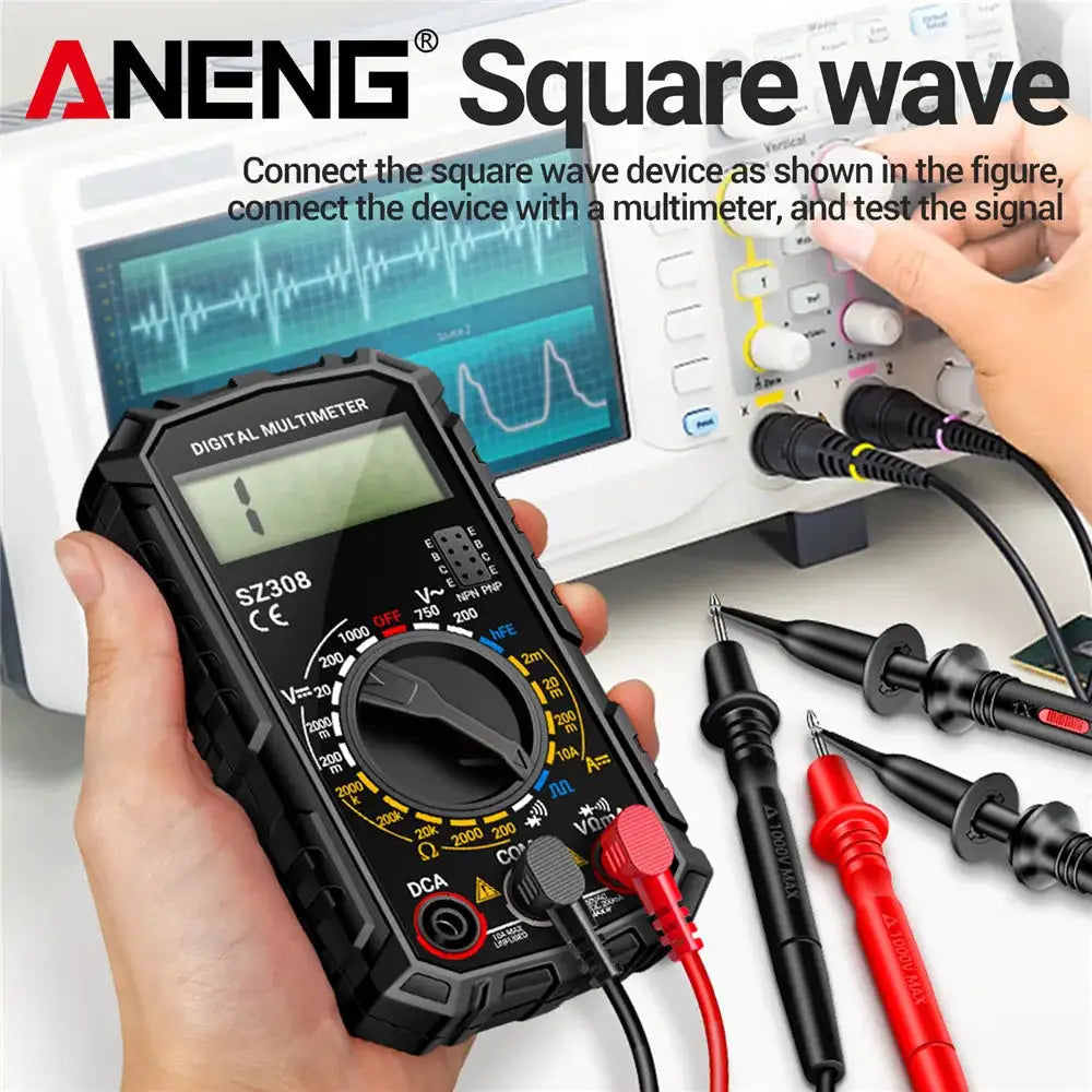 ANENG SZ308 Digital Multimeter AC/DC Current Meter Voltage Resistance Meter Electrician LCD Screen Ohm Square Wave Test