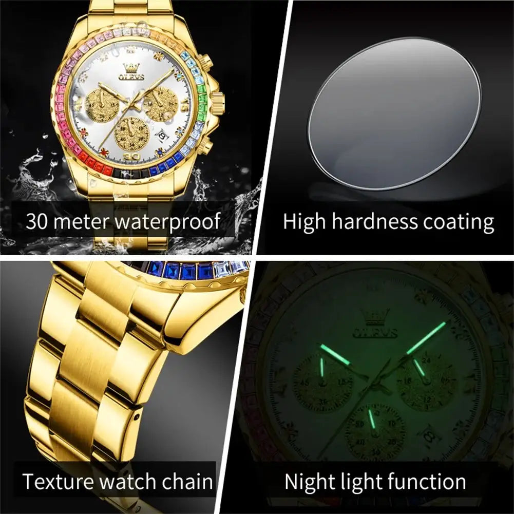 Olevs Men Rainbow Dial Quartz Watch — product image 6