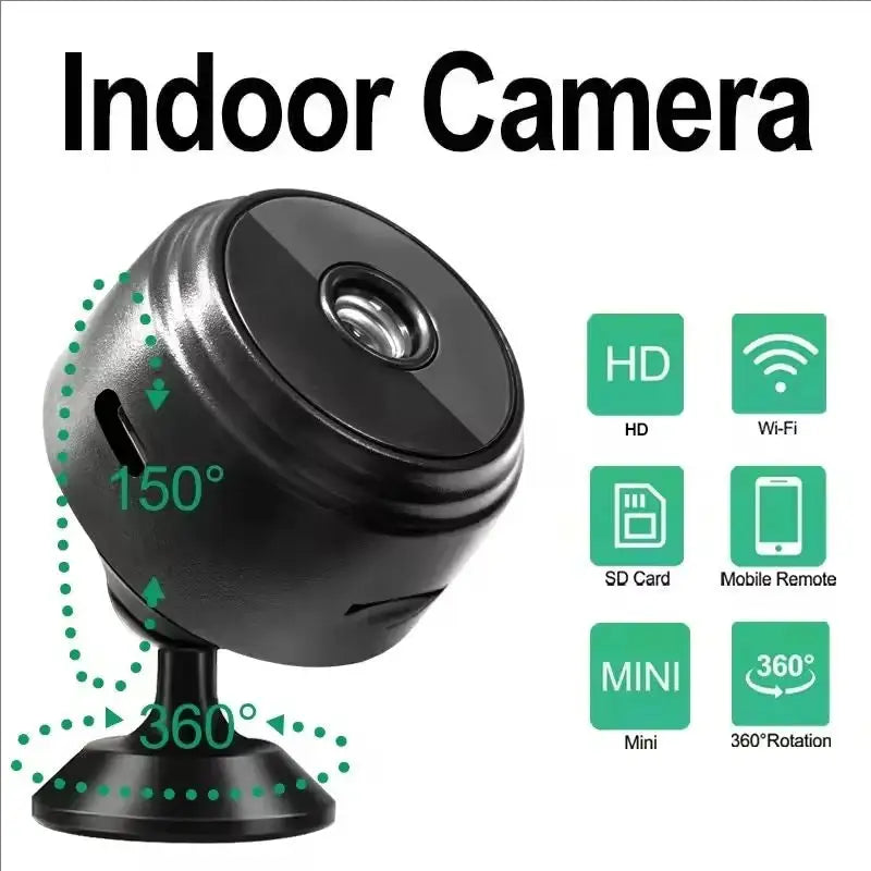 Wireless WiFi Mini 1080P Camera Night Vision Phone Remote View Baby Monitor Pet Nanny Cam Home Office Car Indoor Security
