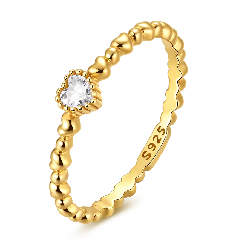 Sterling Silver Golden Ring Sparking
