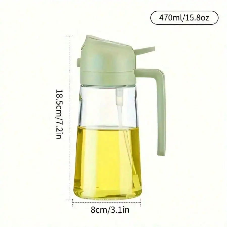 Dual-Use Oil Dispenser & Sprayer, High Borosilicate Glass Bottle — product view 8