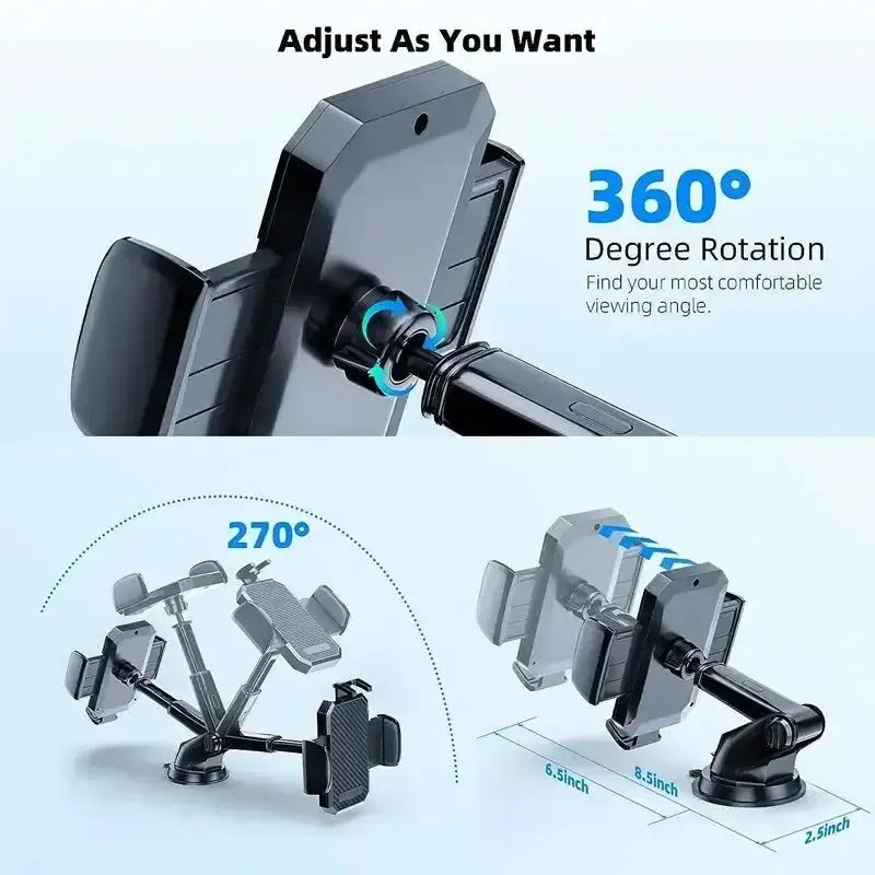 Universal Car Phone Holder 360° Rotation Sucker Mount Cellphone Car Stand Stable Mobilephone Bracket Suction Cup Support in Car
