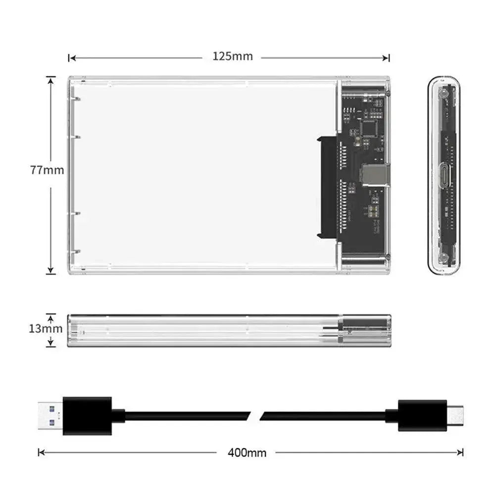 UTHAI Transparent Portable HDD Enclosure For Data Transfer