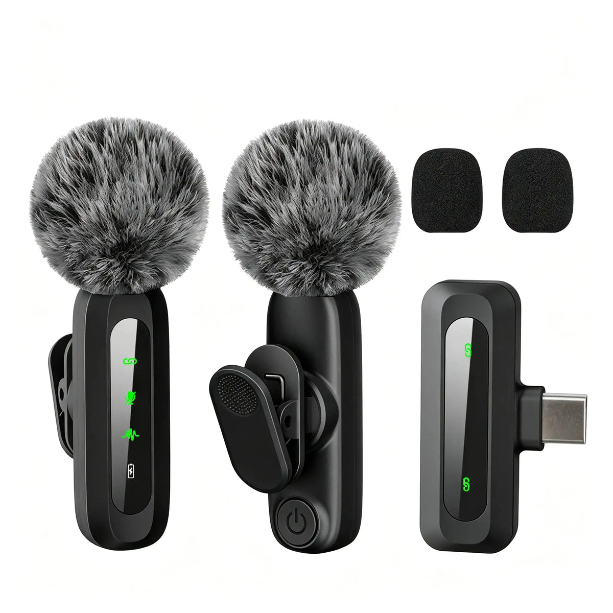 Type-C Port Wireless Lavalier Microphone, Noise Cancelling Lapel Mic,for iPhone15+,Android Phone,Vlog Live Streaming Interview