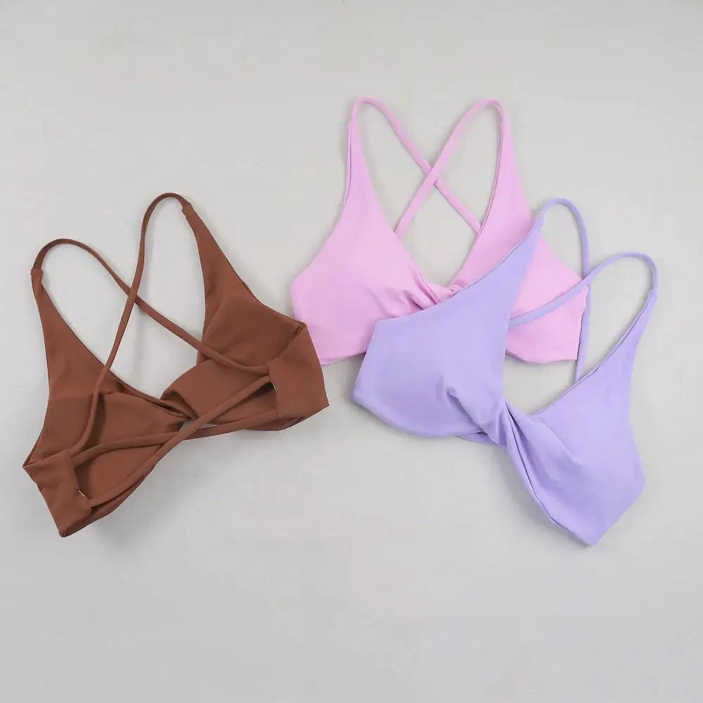Sexy Slim Shoulder Straps Somfortable High Stretch Sports Underwear Gym Workout Breathable Detachable Yoga Bra