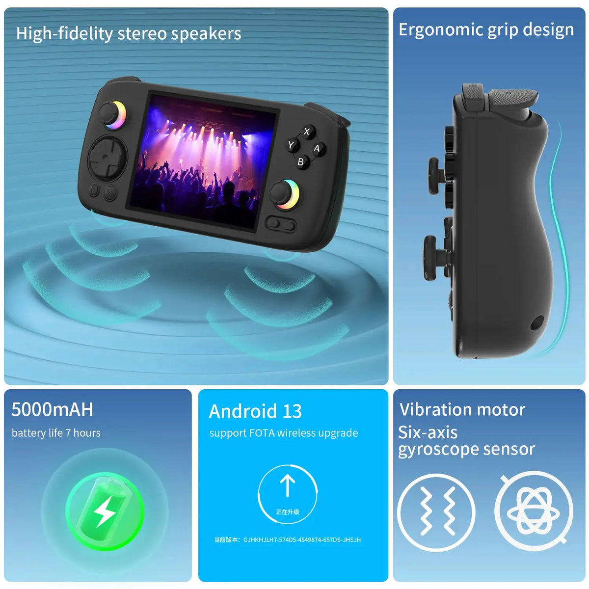 ANBERNIC RG406H Handheld Game Console 4inch IPS Multi-touch Screen 3D Hall Joystick Android Retro Video Games Player FOTA Update