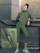 Yoyoplus Slim Looking Loose Long Sleeve Hooded Jacket for Women