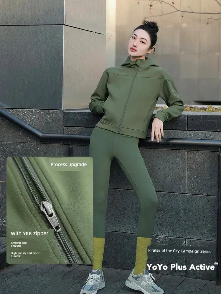 Yoyoplus Slim Loose Long Sleeve Hooded Jacket For Women