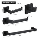 Matte Black Stainless Steel Bathroom Set Modern Organization Solution