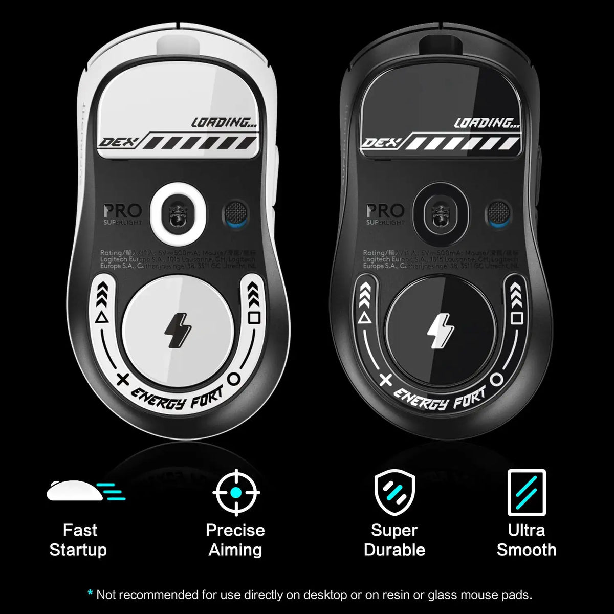 Mouse Skates Feet Curved Edges Glass Mouse Feet for Logitech G PRO X SUPERLIGHT 2 DEX Mouse Glides Gaming Mouse Feet Replacement