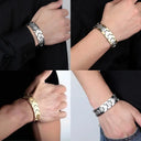 Zinc Alloy Magnetic Detox Bracelet for Men Lymph Drainage