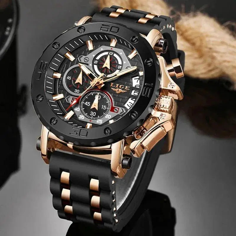 LIGE Luxury Chronograph Sports Watch Bold Style and Function