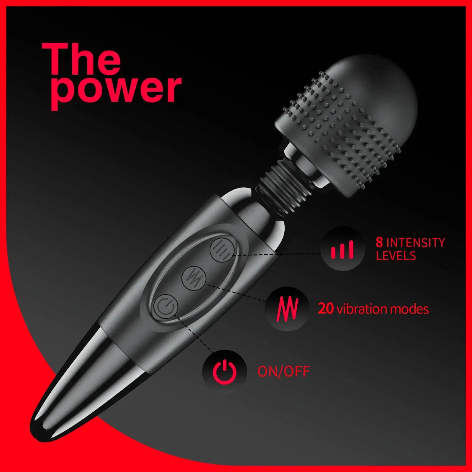 Electric Massager Stick,8 Intensity Levels 20 Vibration Modes Suitable for Neck,foot,head,back Health Massage Gun Portable