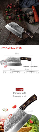 Artisan High Carbon Chef Cleaver Traditional Butcher Knife
