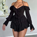 Off Shoulder Peplum Ruffle Dress