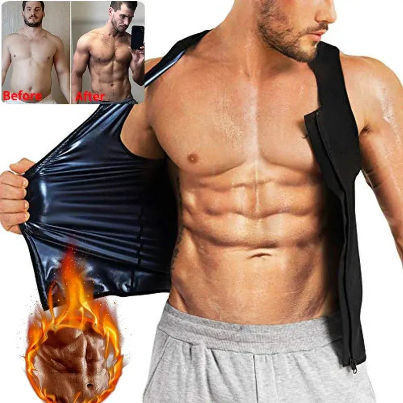 Men Sauna Vest Body Shaper Heat Trapping Sweat Enhancer