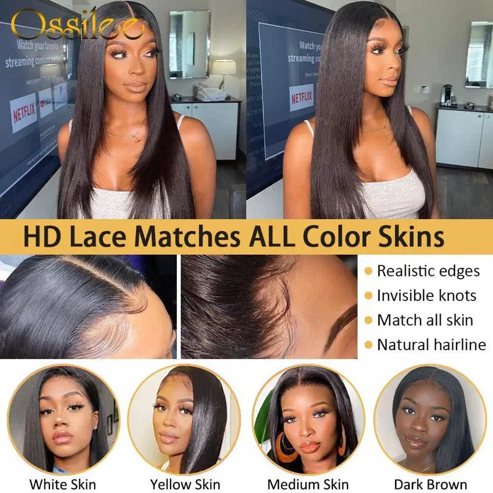 Glueless Transparent Lace Front Wig Premium Human Hair