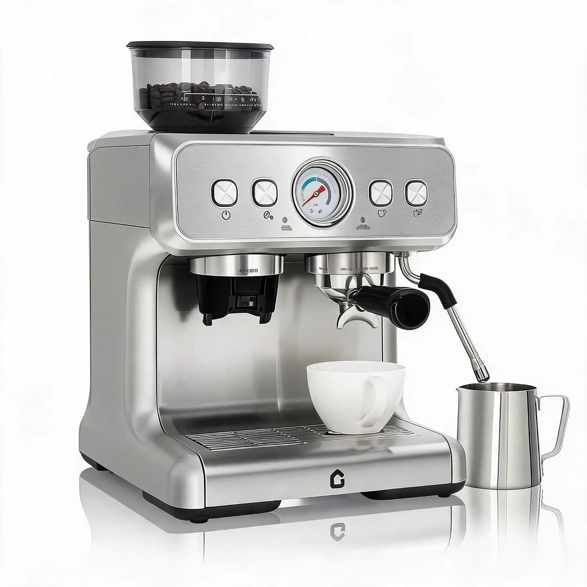 Espresso Machine With Grinder Stainless Steel Pressure Maker — product view 8