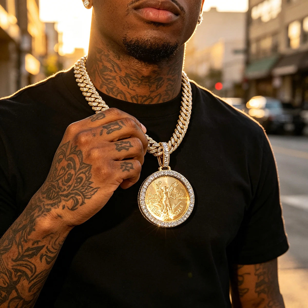Hip Hop Bling Coin Charm
