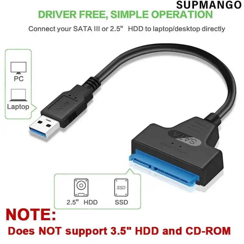 SATA To USB 3.0 Cable For 2.5 Inch External HDD SSD