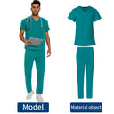 Men's Scrubs Medical Uniform Lab Set V-neck Doctor Overalls