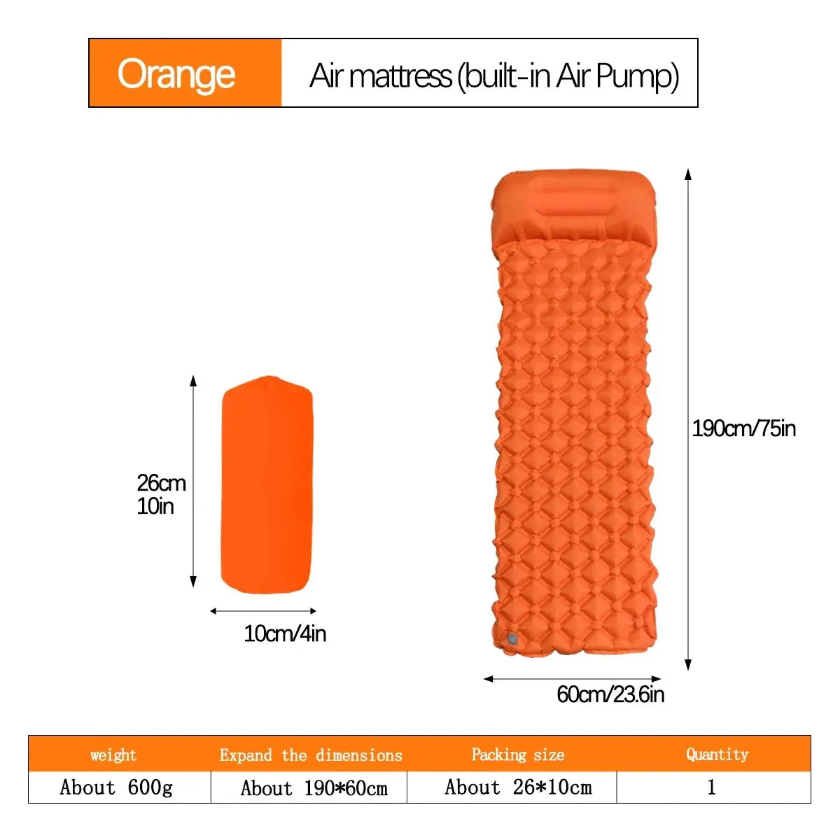 Ultralight Outdoor Sleeping Pad Inflatable Mattress Camping