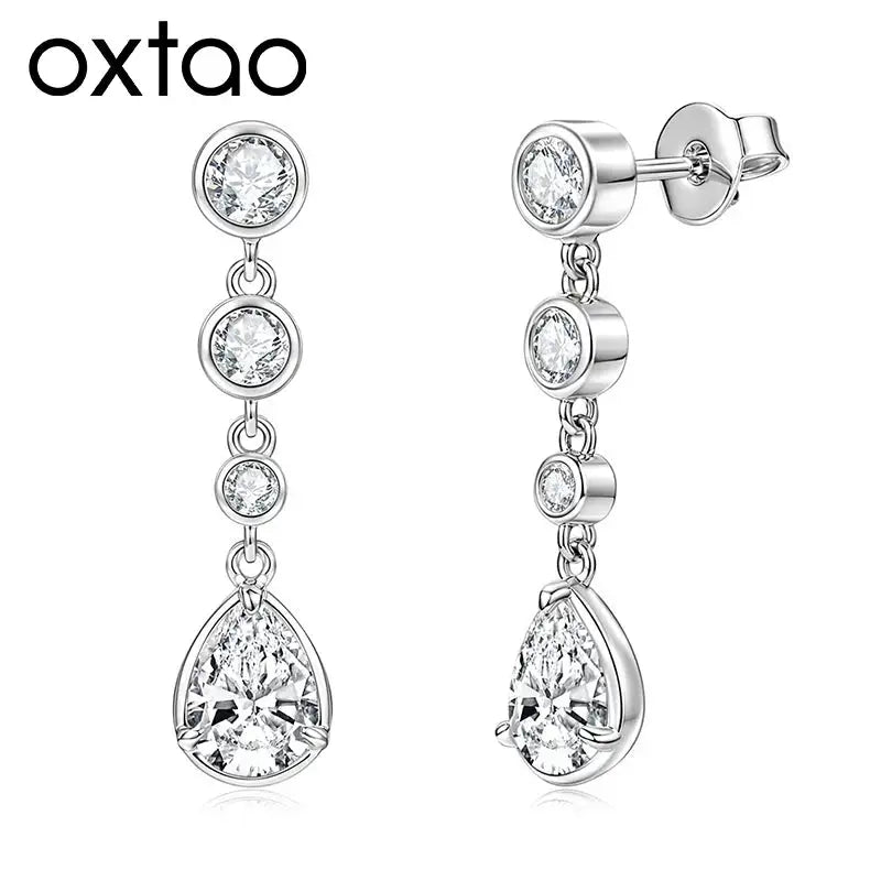 Oxtao Gold Moissanite Drop Earrings — product image 1