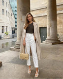 High Waist Slim Fit Cropped Pants Stylish All-Season Wear