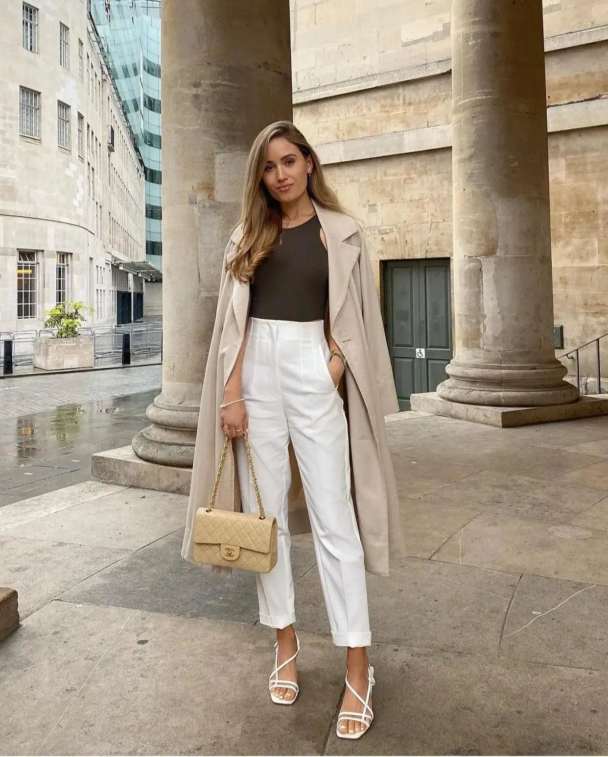 High Waist Slim Fit Cropped Pants All Season Versatile Wear