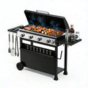BTU Propane Gas Grill – sq.in Flat Top, Weather-Resistant Hood