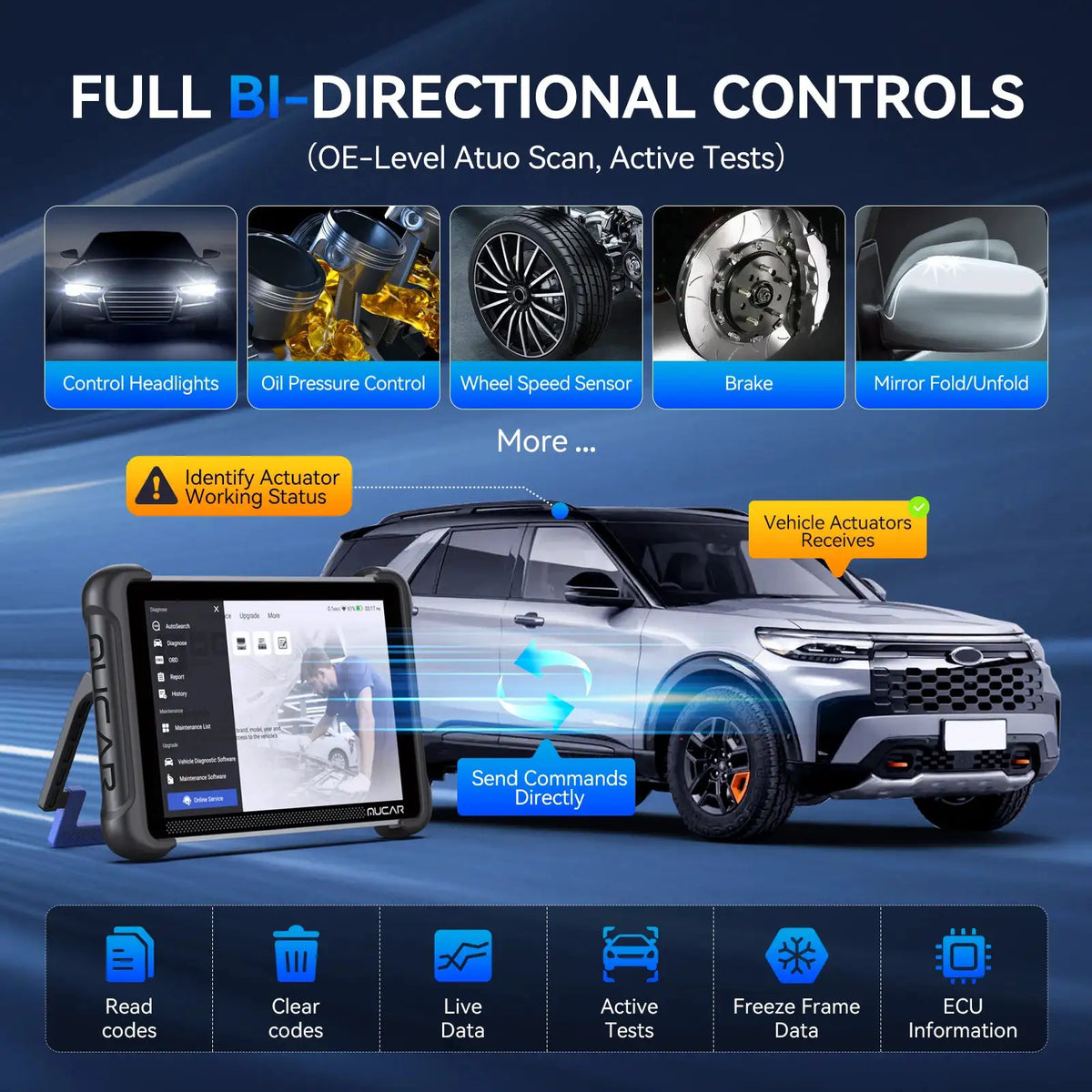 Lifetime Free Update MUCAR 892BT AI OBD2 Diagnostic Tool CAN FD/DOIP All System Diagnosis 35 Reset Bi-directional ECU Coding