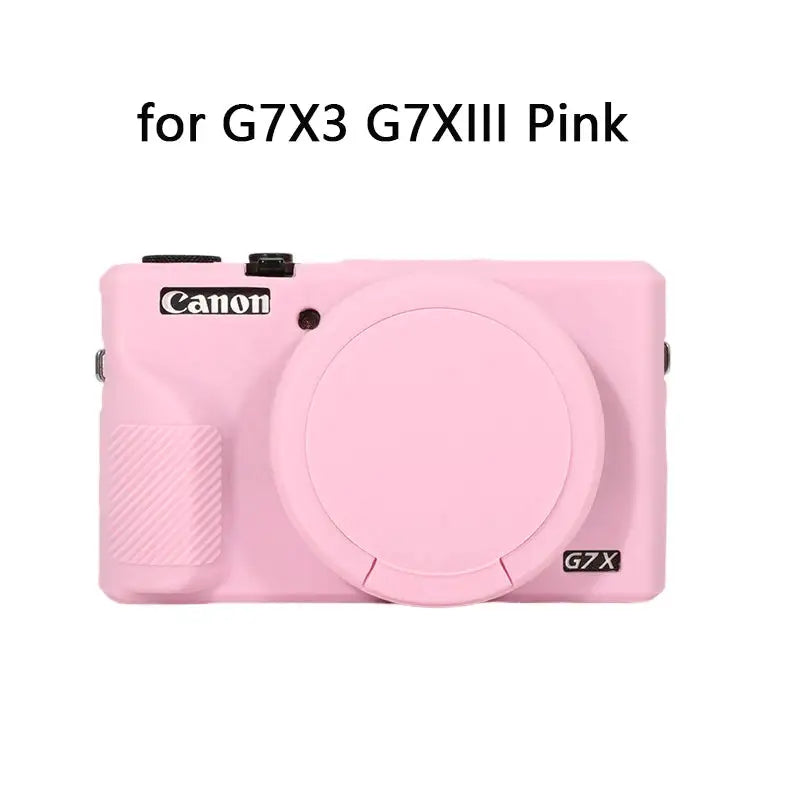 Soft Silicone Rubber Camera Body Case for Canon G7X Mark II III G7XII G7X2 G7XIII G7X3 Shockproof Cover Lens Cap Protective