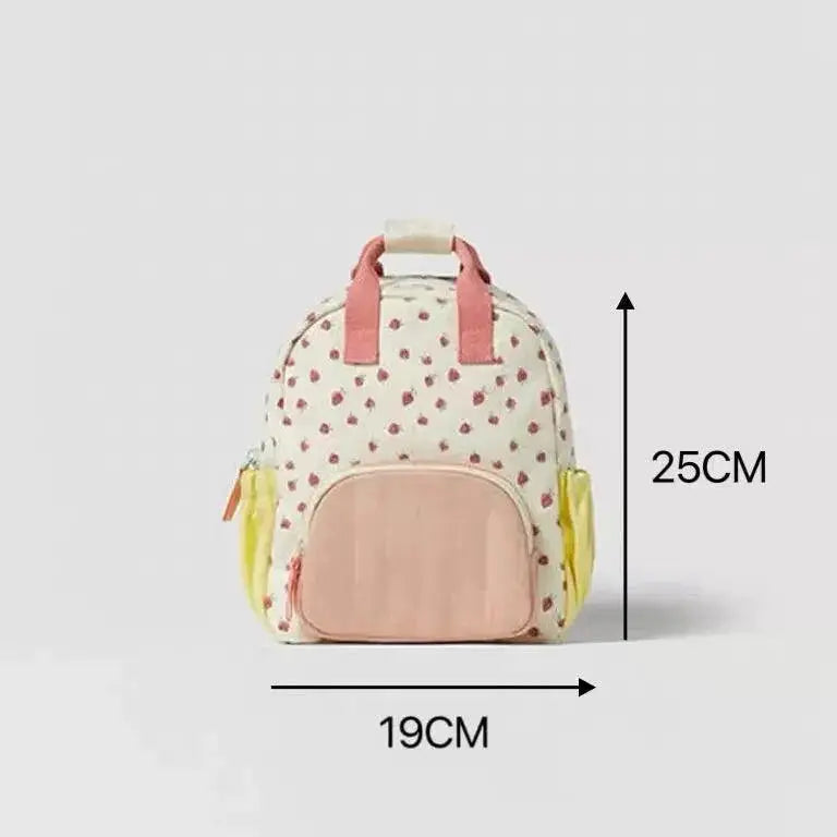 Strawberry Printed Backpack For Girls Daily Casual Bags