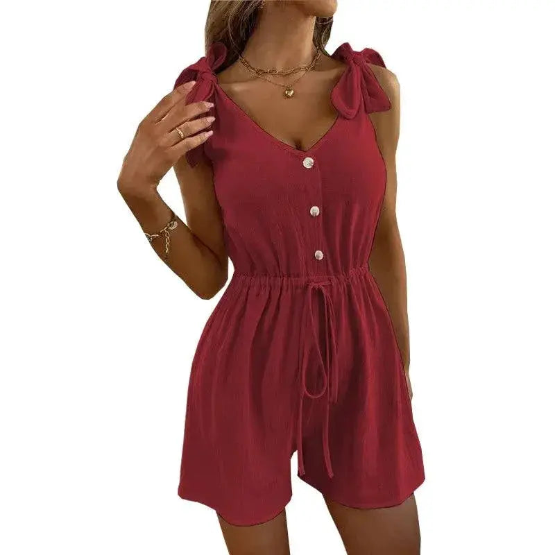 White Summer Jumpsuit Effortless Chic Bodysuit For Women