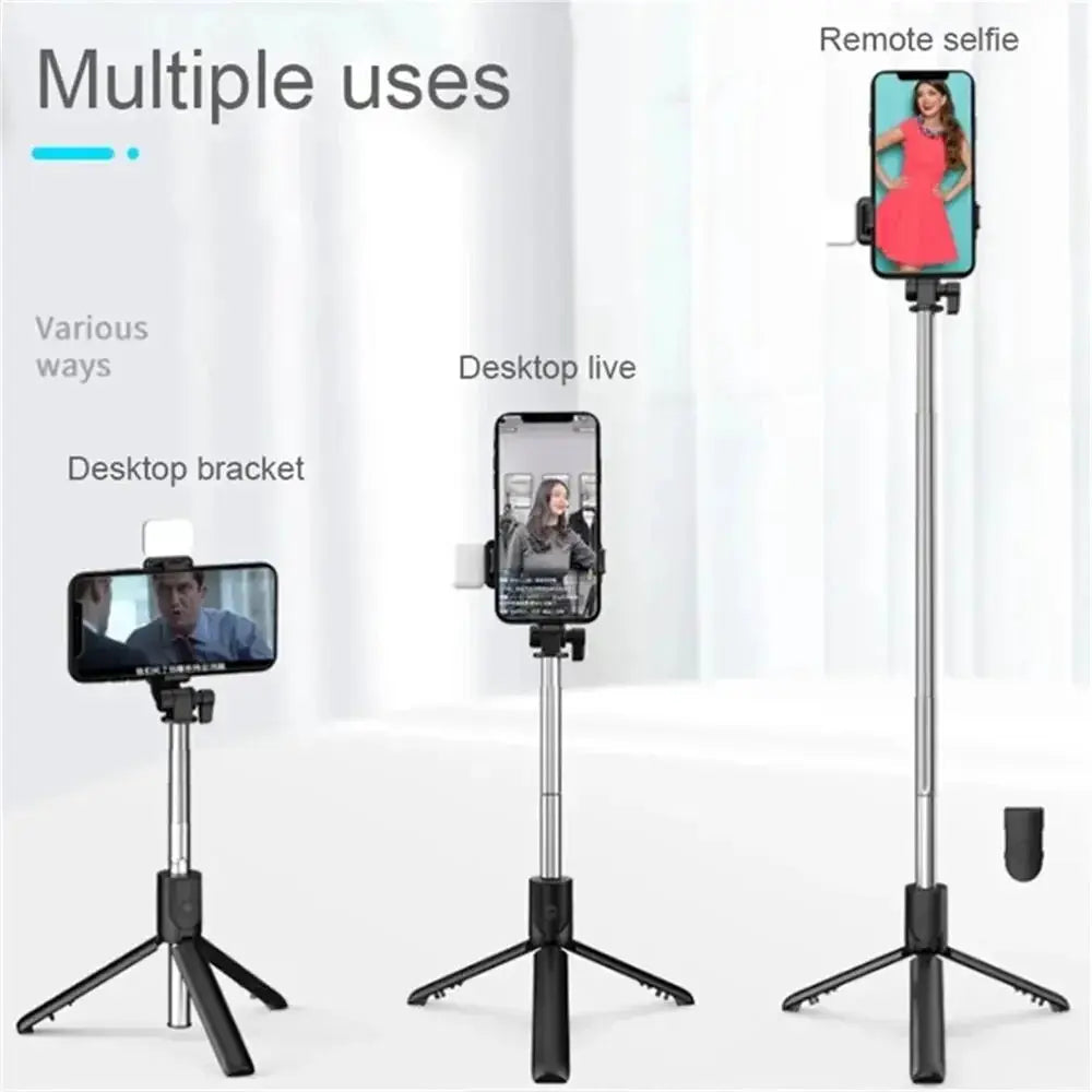 Cell Phone Selfie Stick Tripod Bluetooth Remote Phone Holder