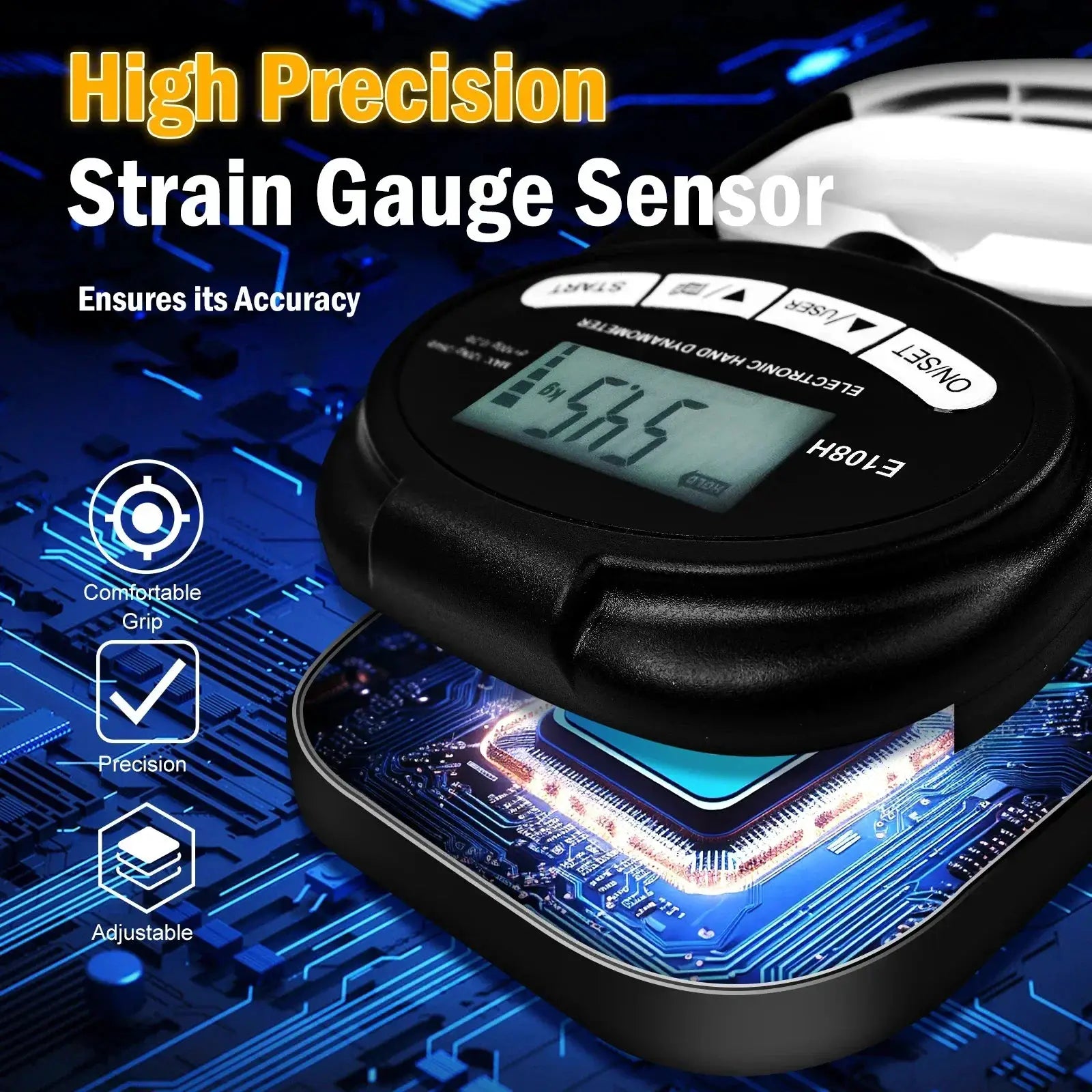 Digital USB Grip Strength Tester With LCD Display At Home
