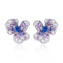 Sterling Silver Clover Moissanite Studs