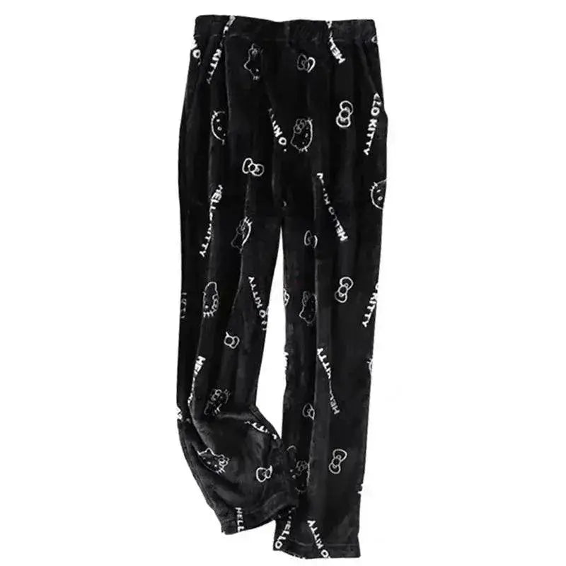 Cozy Hello Kitty Flannel Pajamas Kawaii Winter Wear