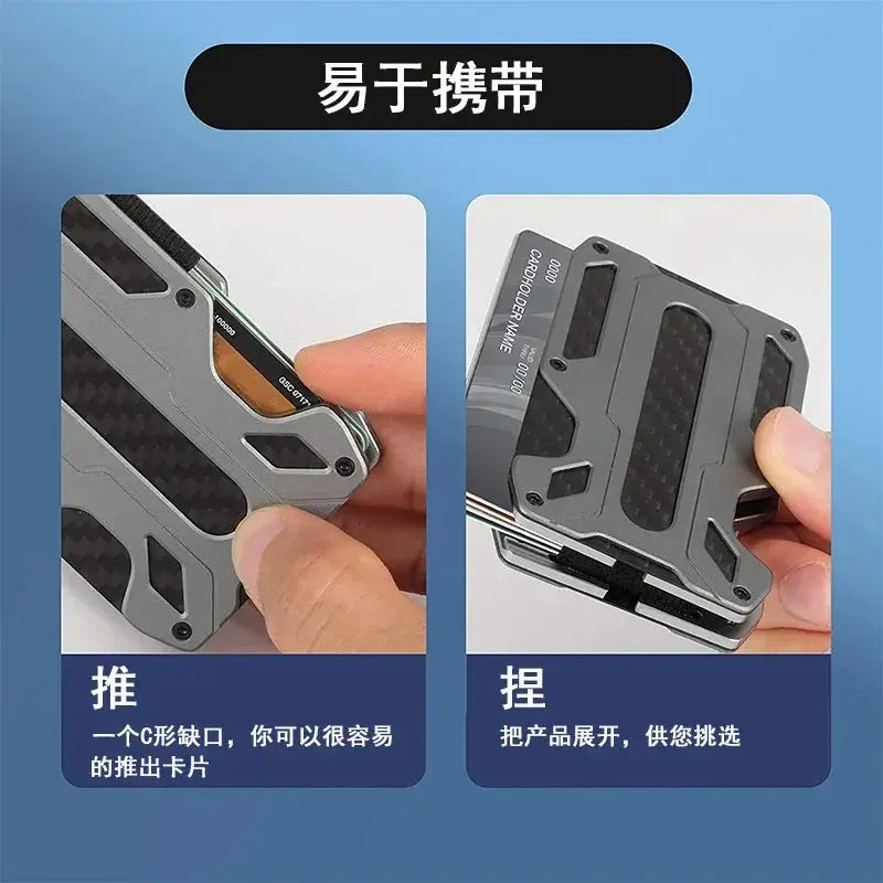 Minimalist Metal Wallet For Men Slim Aluminum ID Card Holder