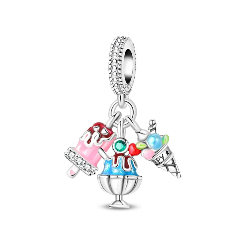 Sterling Silver Charm Summer Beach