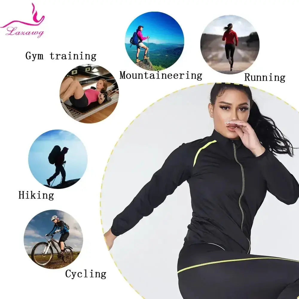 Lazawg Womens Sauna Jacket For Weight Loss Sweat Gear
