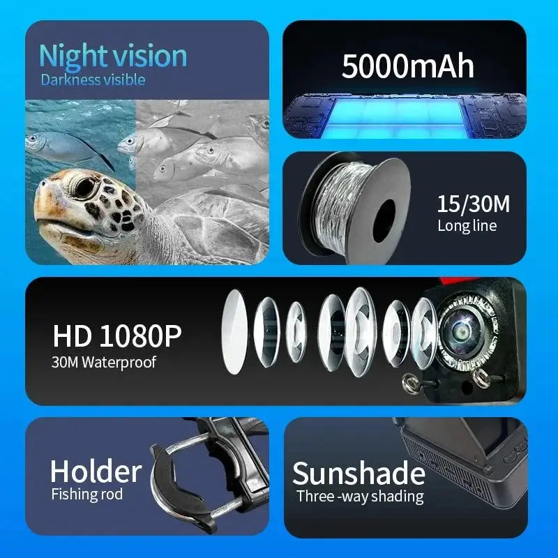 Heerak Handheld Depth Finder Underwater Camera With Night Vision For Anglers - stepyours.com