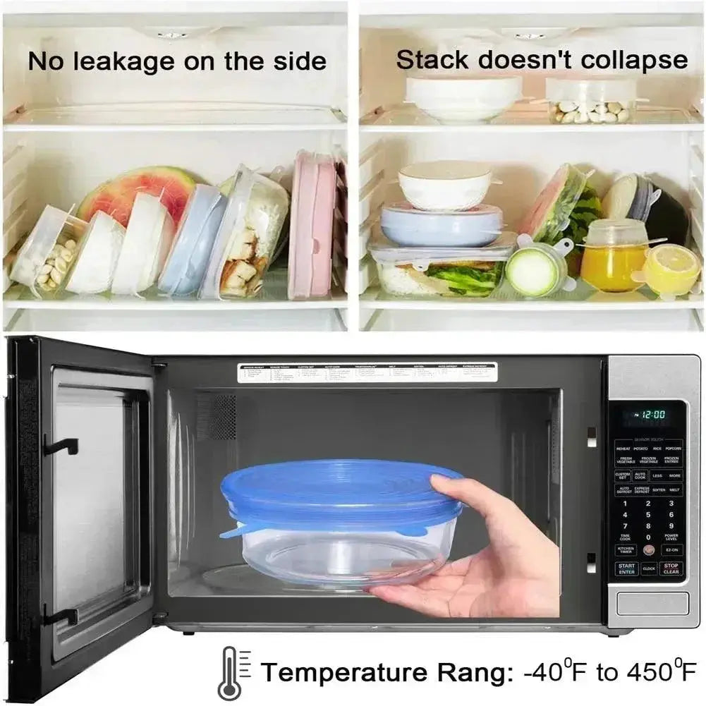 Six Pack Universal Silicone Food Lids Stretchable Covers