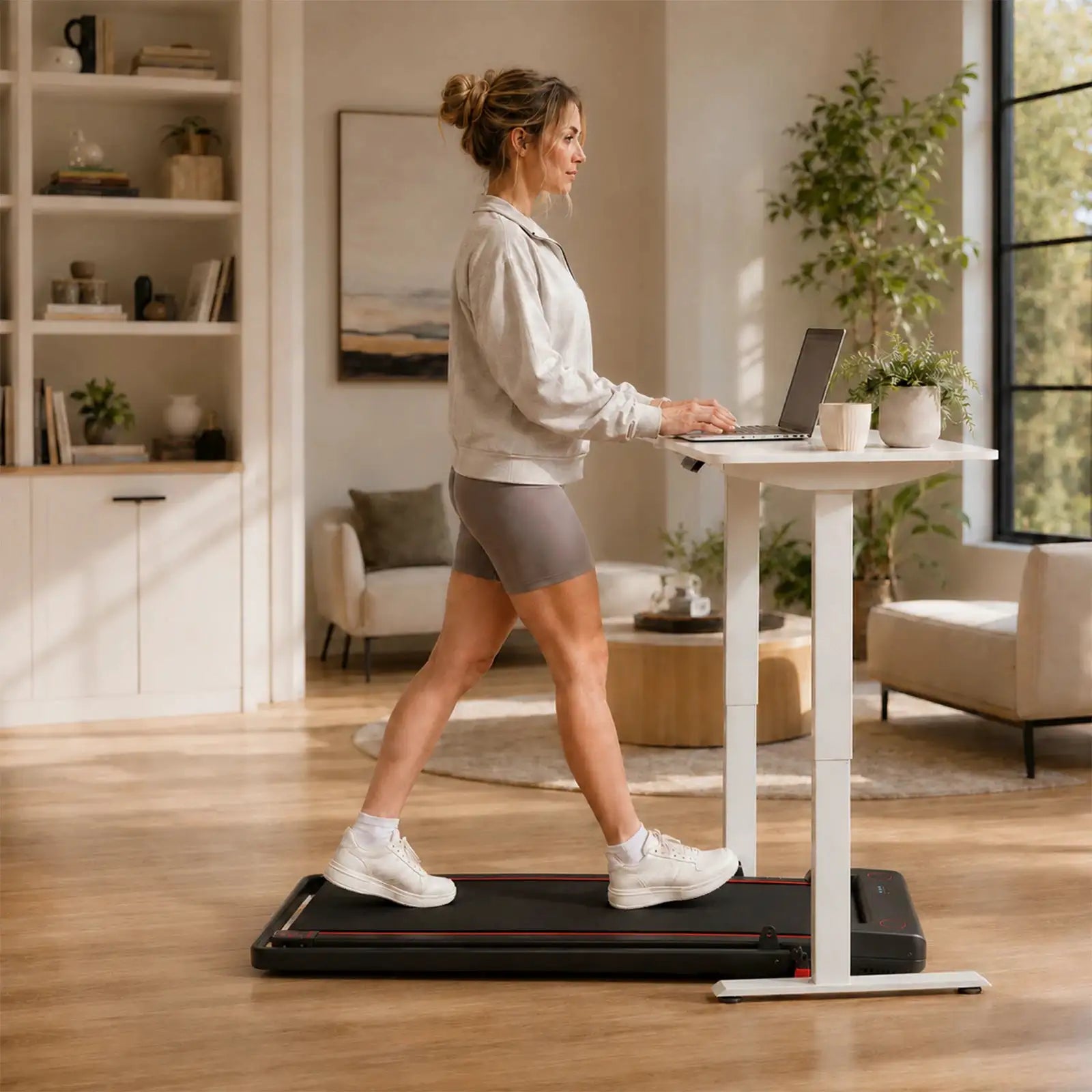Multi-function Speed Adjustable Foldable Portable Walking Pad Electric Treadmill LED Display Home Gym Use