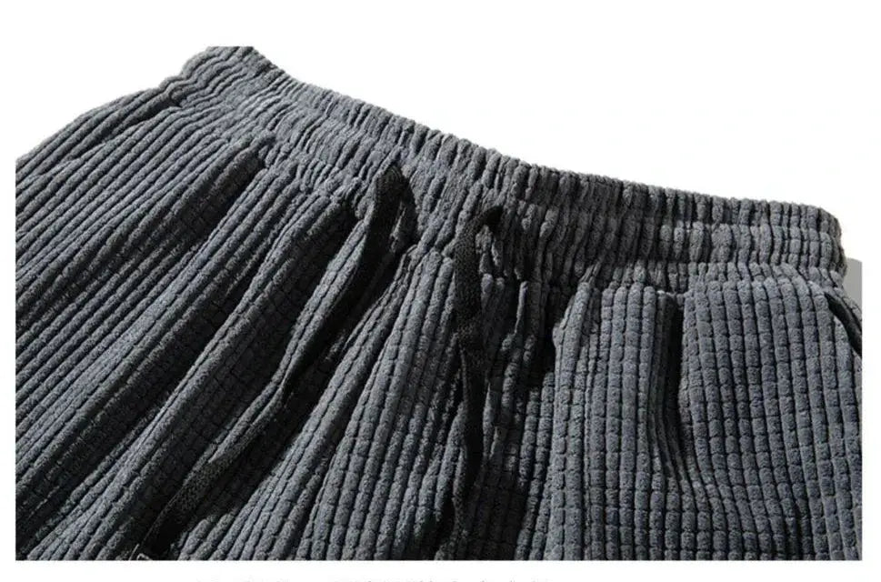 Baggy Corduroy Sweatpants for Men Solid Color Casual Joggers - OurLum.com